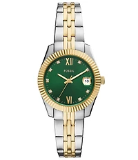 Fossil Women's Scarlette Three-Hand Two-Tone Stainless Steel Bracelet Watch