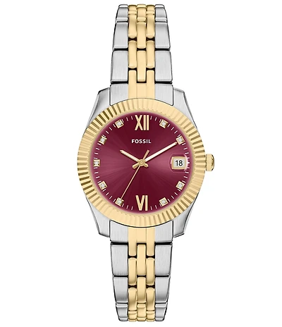Fossil Women's Scarlette Three-Hand Two-Tone Stainless Steel Bracelet Watch