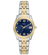 Fossil Women's Scarlette Three-Hand Two-Tone Stainless Steel Bracelet Watch