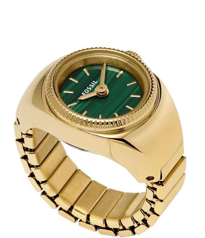 Fossil Women's Two-Hand Gold-Tone Stainless Steel Ring Watch