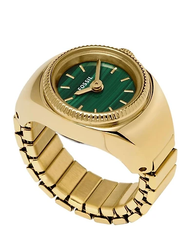 Fossil Women's Two-Hand Gold-Tone Stainless Steel Ring Watch