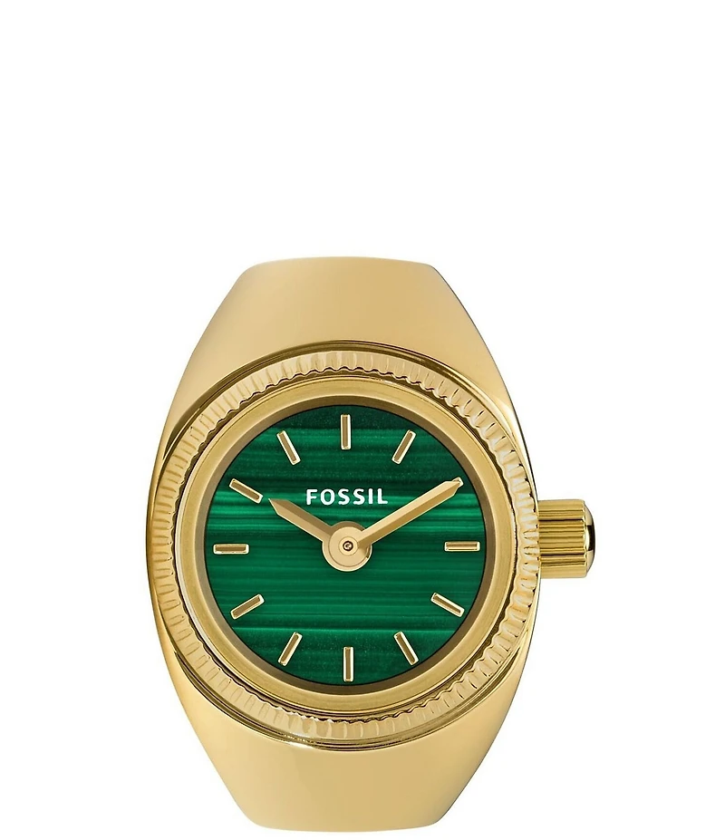 Fossil Women's Two-Hand Gold-Tone Stainless Steel Ring Watch