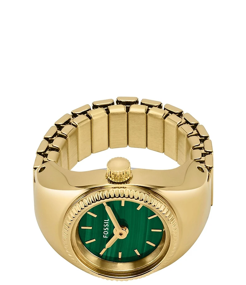 Fossil Women's Two-Hand Gold-Tone Stainless Steel Ring Watch