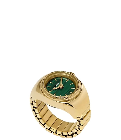 Fossil Women's Two-Hand Gold-Tone Stainless Steel Ring Watch