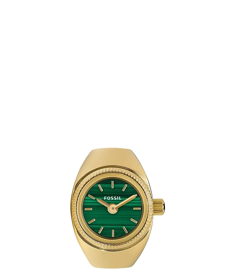 Fossil Women's Two-Hand Gold-Tone Stainless Steel Ring Watch