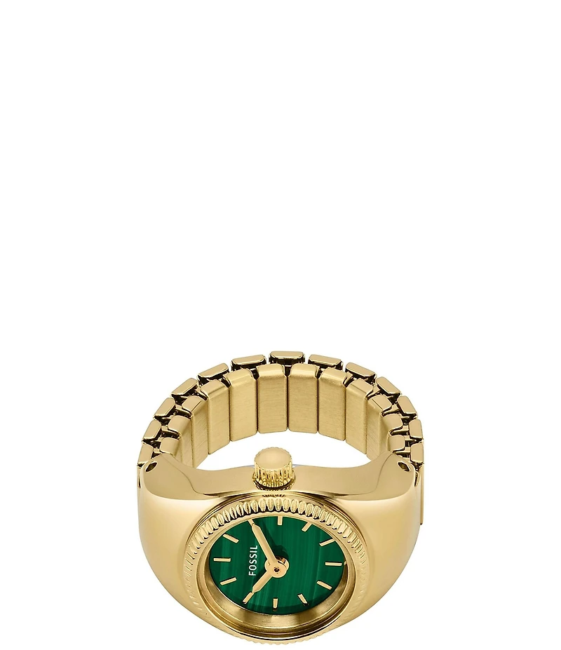 Fossil Women's Two-Hand Gold-Tone Stainless Steel Ring Watch