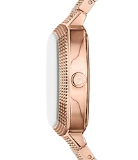Fossil x Nick Jonas Machine Luxe Marble Three-Hand Rose Gold-Tone Stainless Steel Bracelet Watch