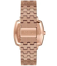 Fossil x Nick Jonas Machine Luxe Marble Three-Hand Rose Gold-Tone Stainless Steel Bracelet Watch