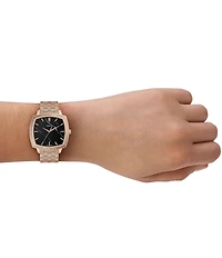 Fossil x Nick Jonas Machine Luxe Marble Three-Hand Rose Gold-Tone Stainless Steel Bracelet Watch