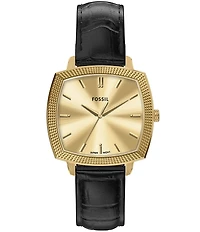 Fossil x Nick Jonas Machine Luxe Three-Hand Croco Leather Strap Watch