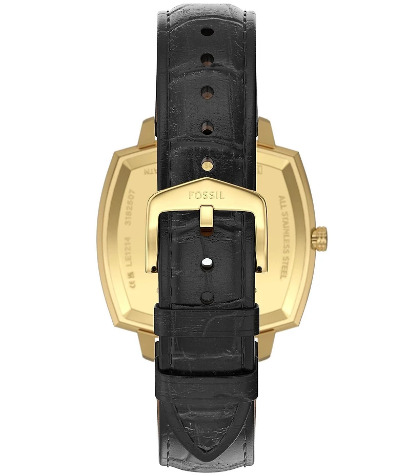 Fossil x Nick Jonas Machine Luxe Three-Hand Croco Leather Strap Watch