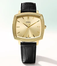 Fossil x Nick Jonas Machine Luxe Three-Hand Croco Leather Strap Watch