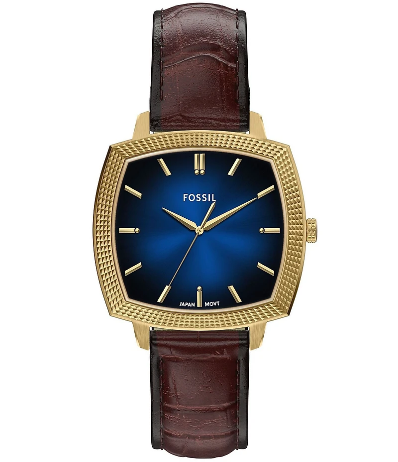 Fossil x Nick Jonas Machine Luxe Three-Hand Croco Leather Strap Watch