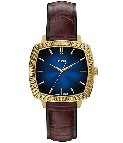 Fossil x Nick Jonas Machine Luxe Three-Hand Croco Leather Strap Watch
