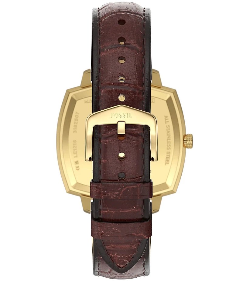 Fossil x Nick Jonas Machine Luxe Three-Hand Croco Leather Strap Watch