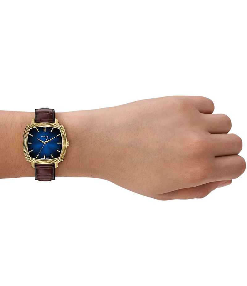 Fossil x Nick Jonas Machine Luxe Three-Hand Croco Leather Strap Watch