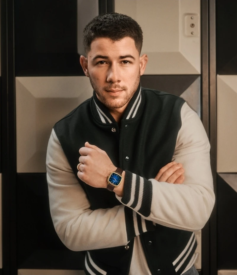 Fossil x Nick Jonas Machine Luxe Three-Hand Croco Leather Strap Watch