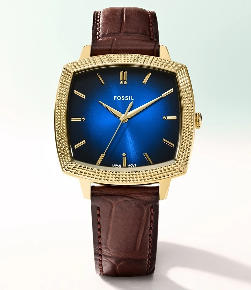 Fossil x Nick Jonas Machine Luxe Three-Hand Croco Leather Strap Watch