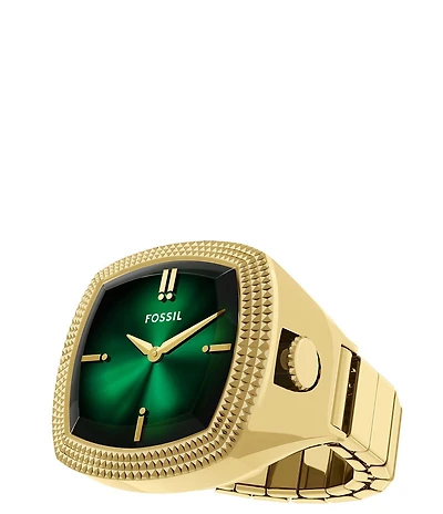 Fossil x Nick Jonas Machine Luxe Vignette Two-Hand Stainless Steel Ring Watch