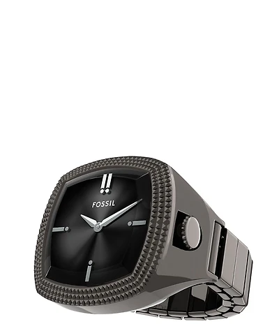 Fossil x Nick Jonas Machine Luxe Vignette Two-Hand Stainless Steel Ring Watch