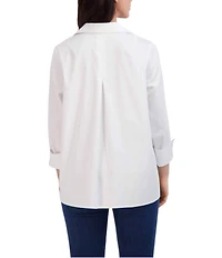 Foxcroft Agnes Point Collar Long Sleeve Cotton Stretch Shirt