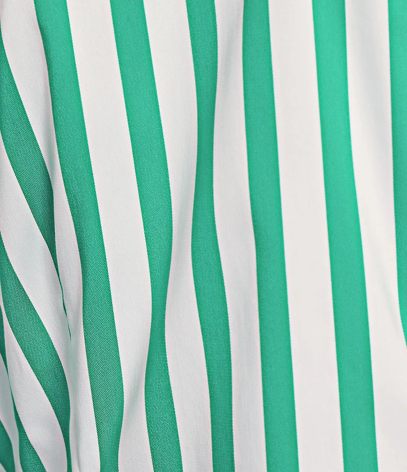 Foxcroft Salina Point Collar 3/4 Sleeve Stretch Stripe Tunic