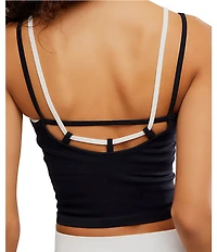 FP Movement All Clear Coastline Square Neck Sleeveless Rib Knit Layered Cami Top