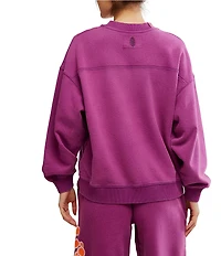 FP Movement All Star Crew Neck Long Sleeve Slouchy Embroidered Logo Pullover