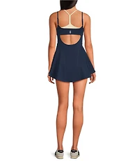 FP Movement Baseline Peek-A-Boo Square Neck Sleeveless A-Line Mini Tennis Dress