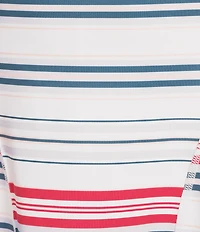FP Movement Baseline Stripe Printed Square Neck Sleeveless A-Line Mini Dress