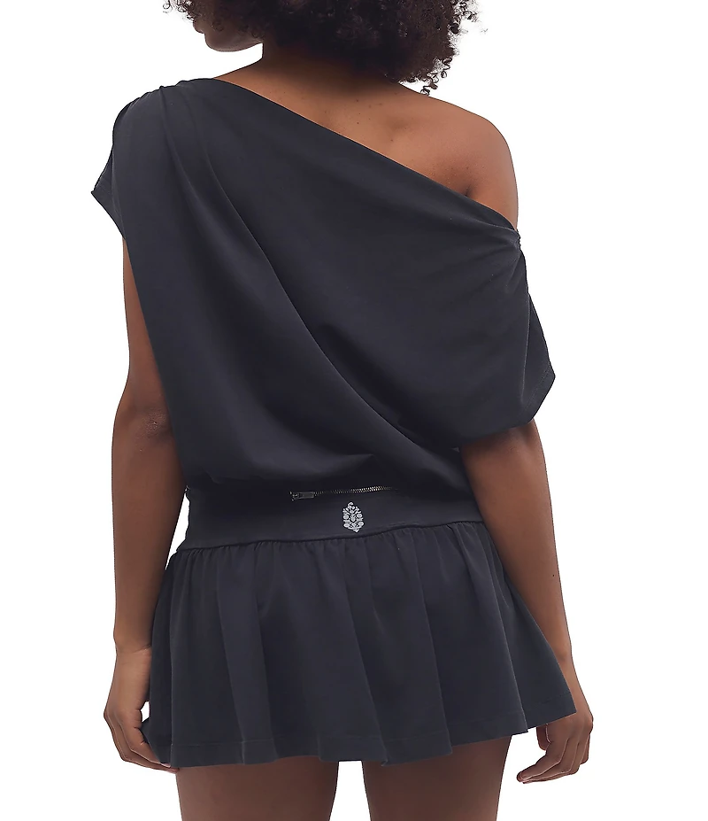 FP Movement Hot Shot City Off-the-Shoulder Short Sleeve Mini Dress