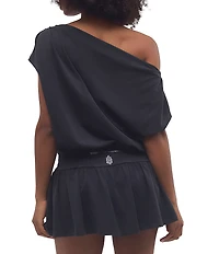 FP Movement Hot Shot City Off-the-Shoulder Short Sleeve Mini Dress