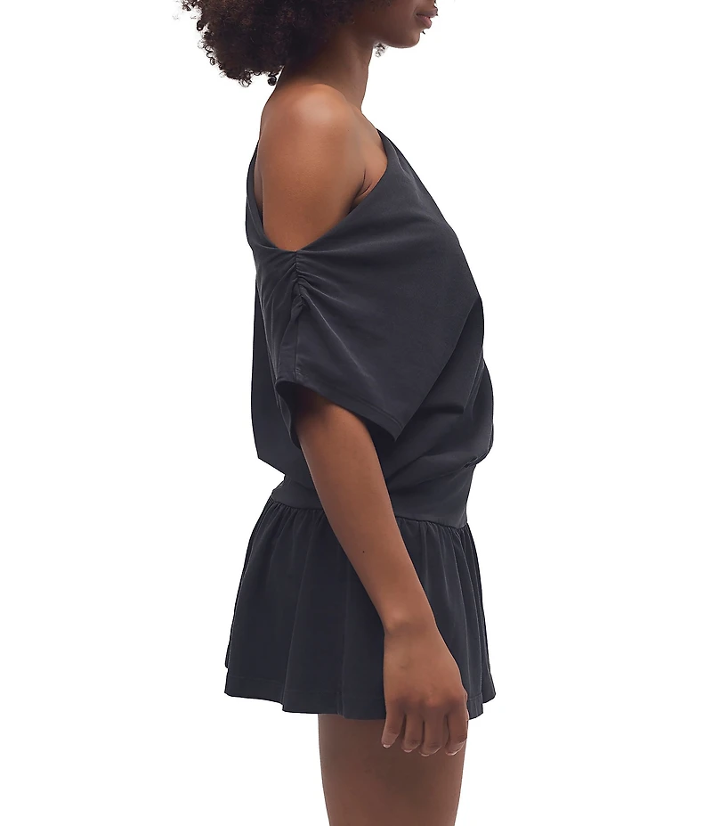 FP Movement Hot Shot City Off-the-Shoulder Short Sleeve Mini Dress