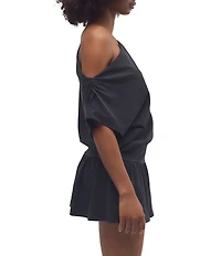 FP Movement Hot Shot City Off-the-Shoulder Short Sleeve Mini Dress