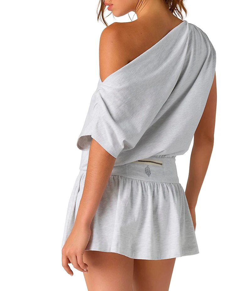 FP Movement Hot Shot City Off-the-Shoulder Short Sleeve Mini Dress
