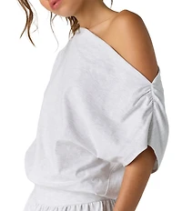 FP Movement Hot Shot City Off-the-Shoulder Short Sleeve Mini Dress