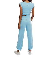 FP Movement Hot Shot Crossover Crew Neck Cropped Muscle Tee & High-Rise Waist Pant Coordinating Set