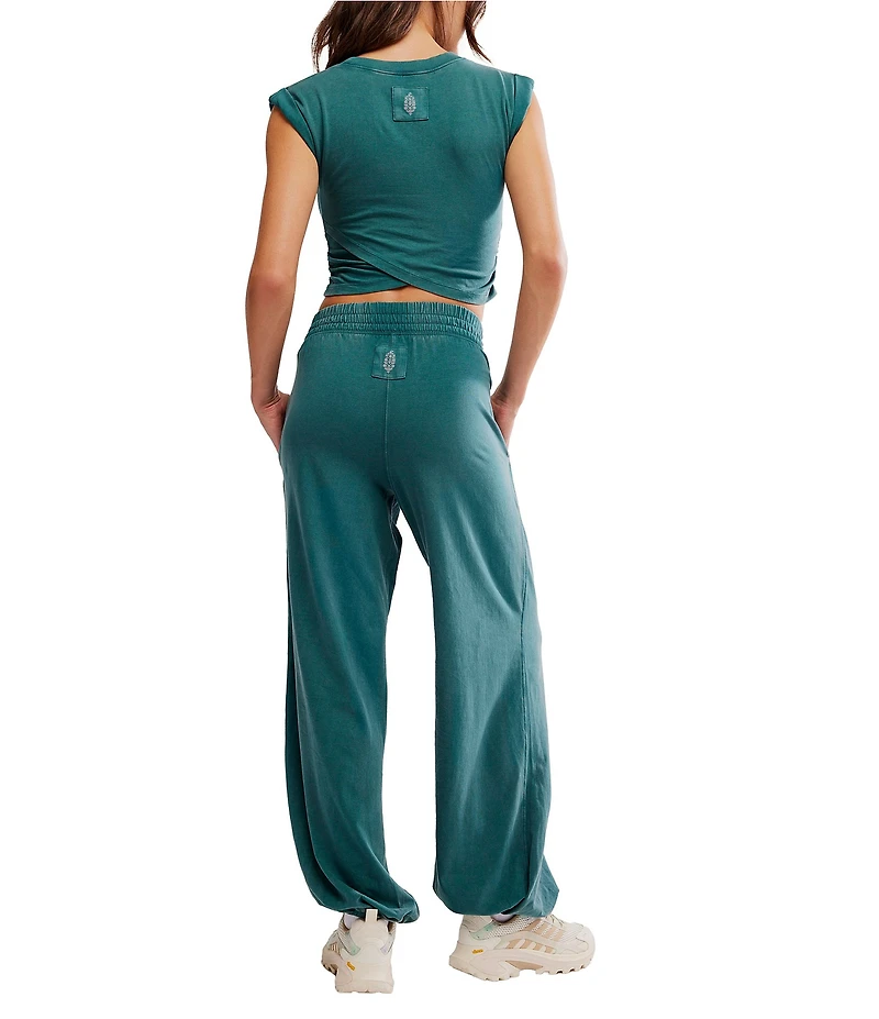 FP Movement Hot Shot Crossover Crew Neck Cropped Muscle Tee & High-Rise Waist Pant Set