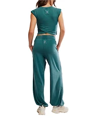 FP Movement Hot Shot Crossover Crew Neck Cropped Muscle Tee & High-Rise Waist Pant Set