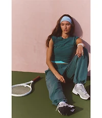 FP Movement Hot Shot Crossover Crew Neck Cropped Muscle Tee & High-Rise Waist Pant Coordinating Set