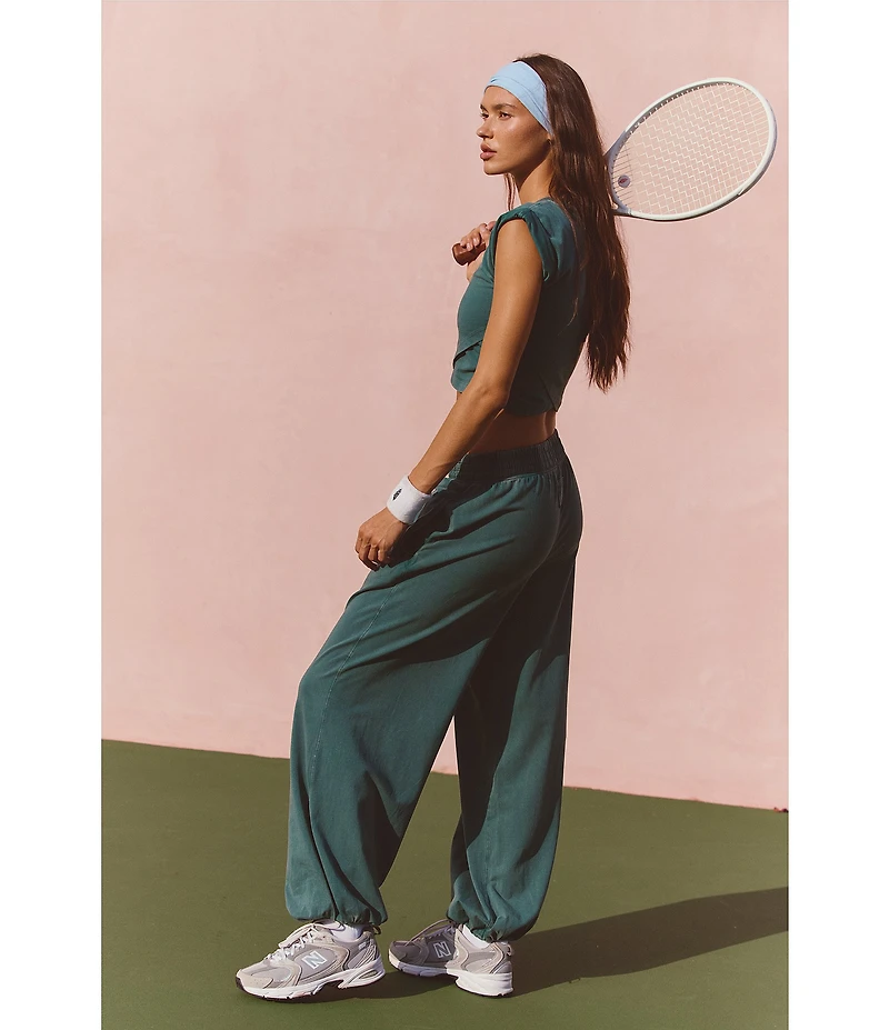 FP Movement Hot Shot Crossover Crew Neck Cropped Muscle Tee & High-Rise Waist Pant Coordinating Set