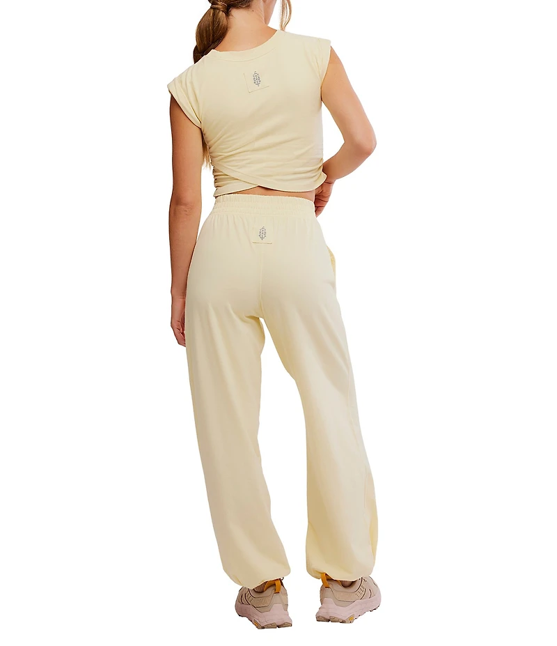 FP Movement Hot Shot Crossover Crew Neck Cropped Muscle Tee & High-Rise Waist Pant Coordinating Set