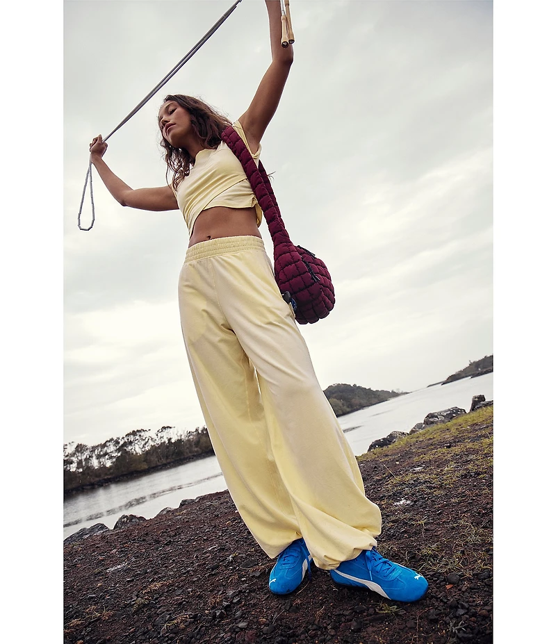FP Movement Hot Shot Crossover Crew Neck Cropped Muscle Tee & High-Rise Waist Pant Coordinating Set