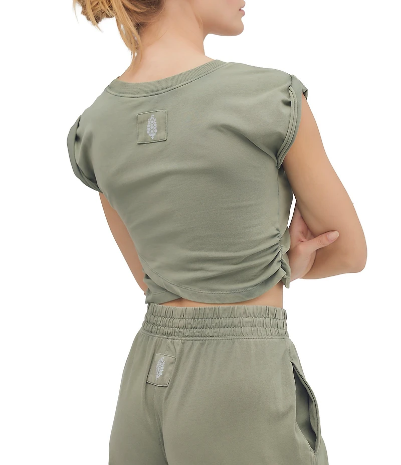 FP Movement Hot Shot Crossover Crew Neck Cropped Muscle Tee & High-Rise Waist Pant Coordinating Set