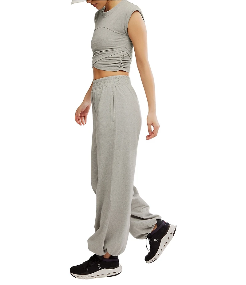 FP Movement Hot Shot Crossover Crew Neck Cropped Muscle Tee & High-Rise Waist Pant Coordinating Set