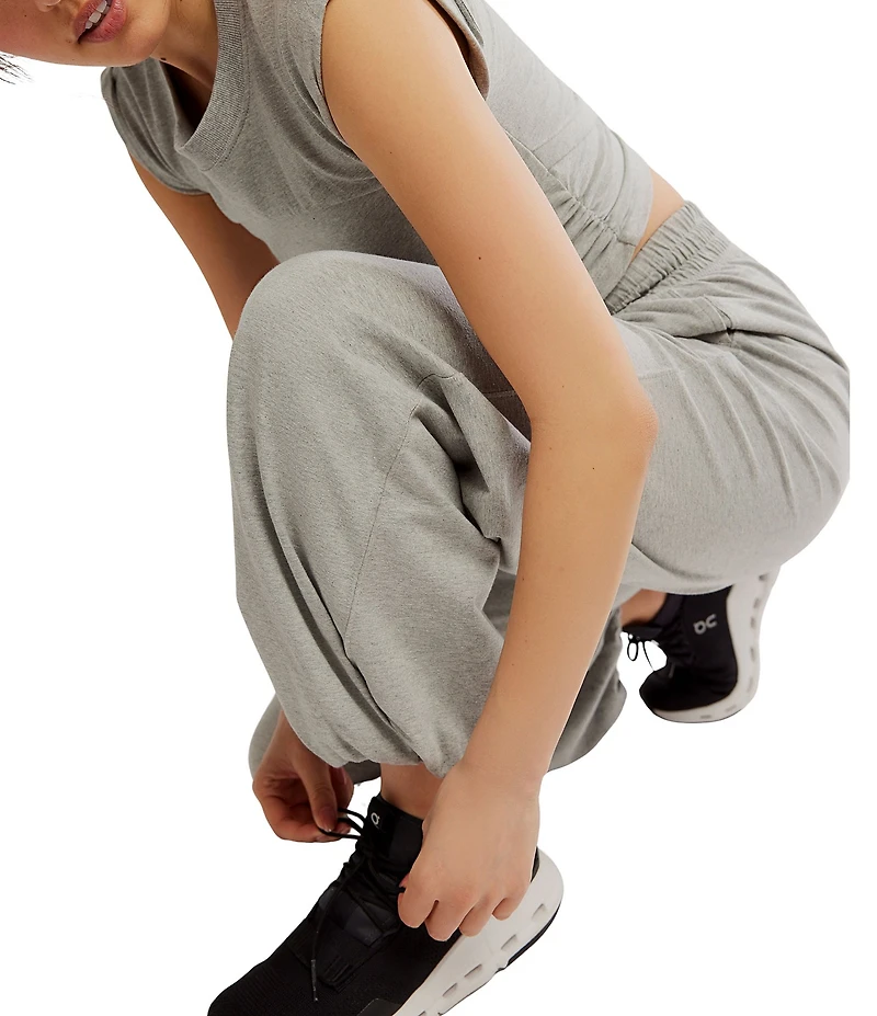 FP Movement Hot Shot Crossover Crew Neck Cropped Muscle Tee & High-Rise Waist Pant Coordinating Set