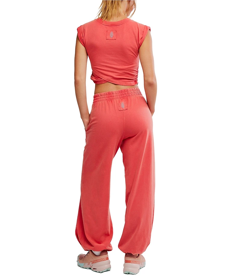 FP Movement Hot Shot Crossover Crew Neck Cropped Muscle Tee & High-Rise Waist Pant Coordinating Set