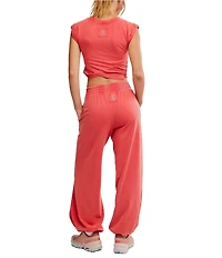 FP Movement Hot Shot Crossover Crew Neck Cropped Muscle Tee & High-Rise Waist Pant Coordinating Set