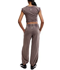 FP Movement Hot Shot Crossover Crew Neck Cropped Muscle Tee & High-Rise Waist Pant Coordinating Set