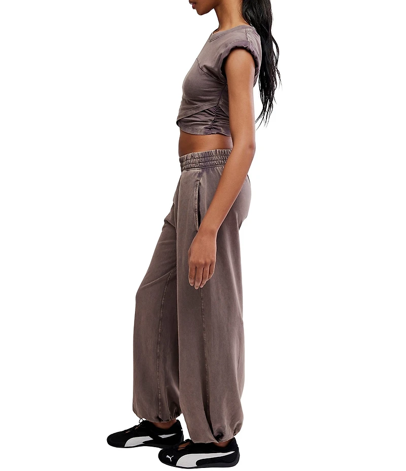 FP Movement Hot Shot Crossover Crew Neck Cropped Muscle Tee & High-Rise Waist Pant Coordinating Set